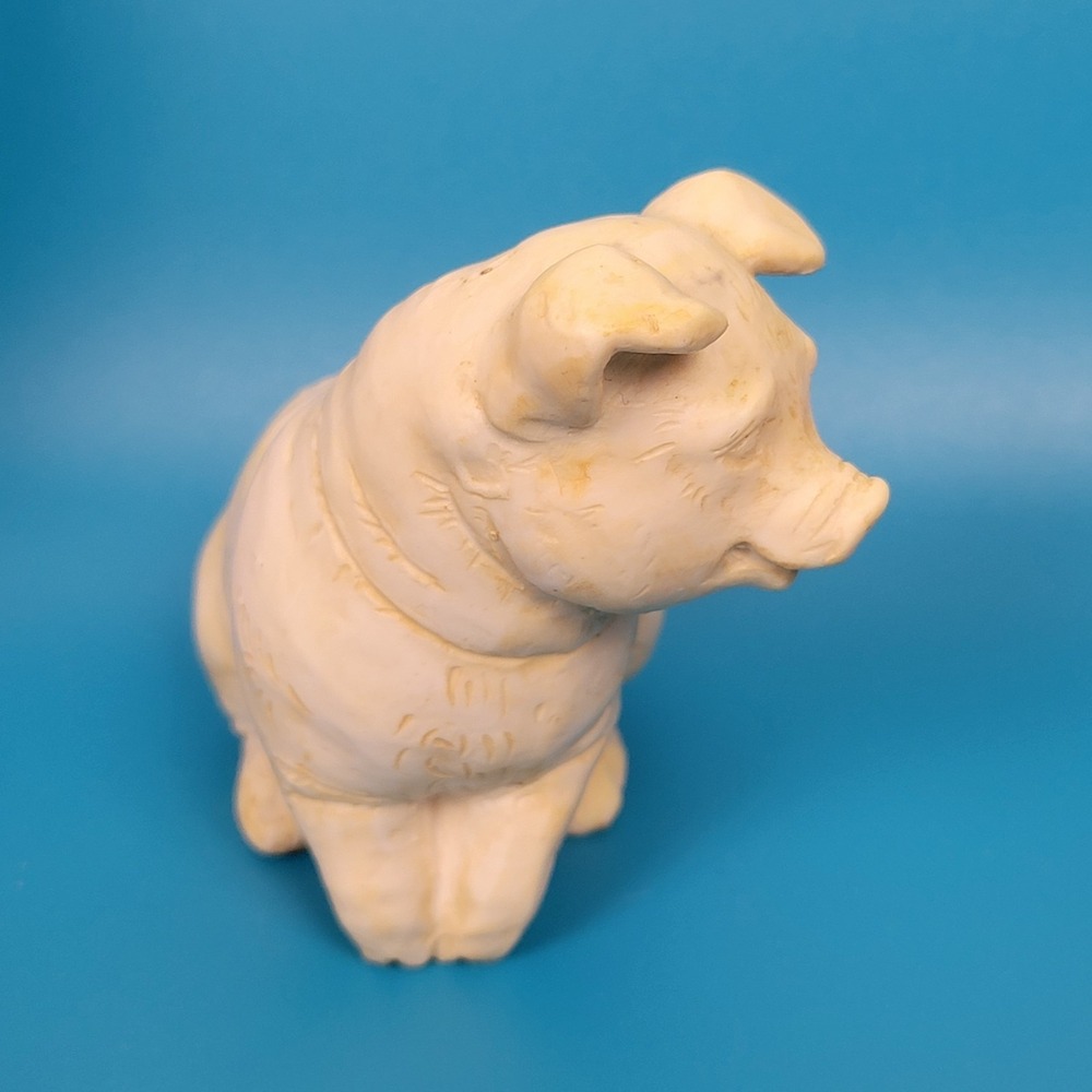 Vintage Hen-Feathers Happy Pig‎ Hog Figurine Fiberstone Resin Stone 3" Whimsical - Picture 6 of 9